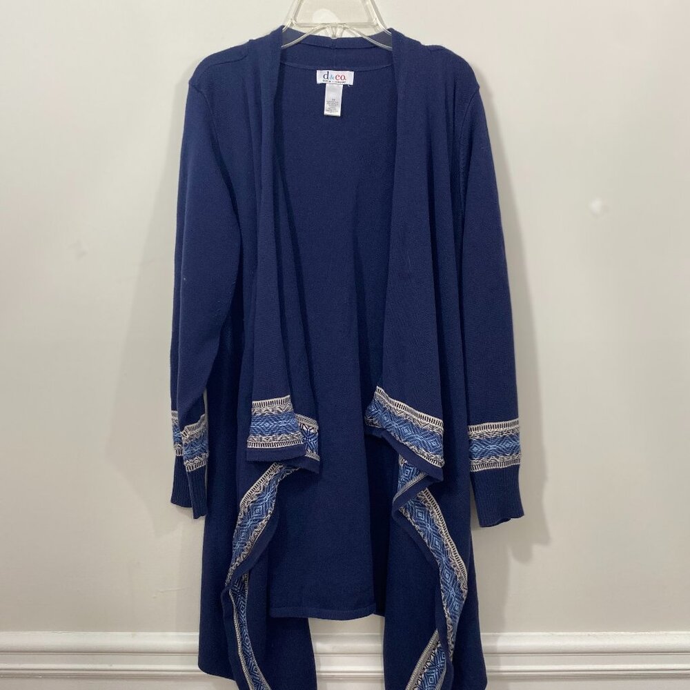 Blue Cardigan with Fairisle Details